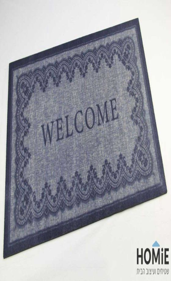 שטיח כניסה-סף לבית גומי עבה וינטג' דקורטיבי Welcome דגם ניו יורק 07. 