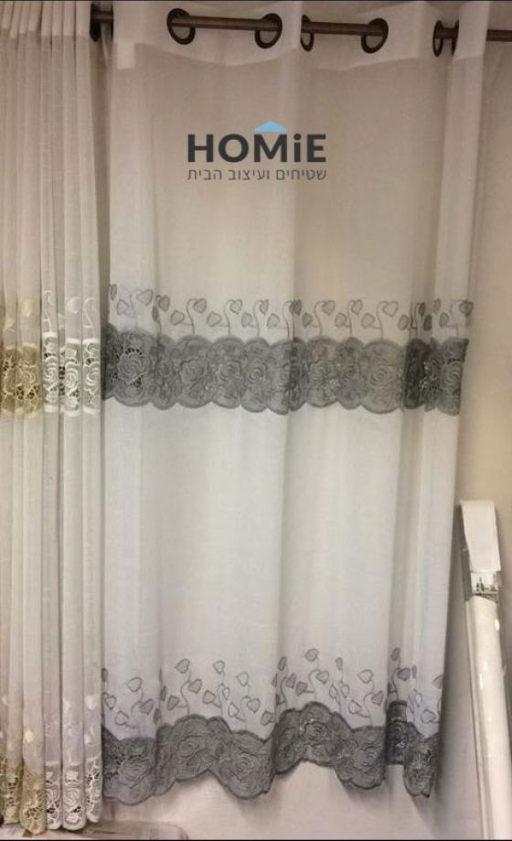 וילון רקמה תחרה וינטג' חצי אטום לסלון ושאר חלל הבית דגם ליאנה. הוילון הנפלא בסגנון הרטרו יתאים גם לחדר שינה וחדר ילדים.