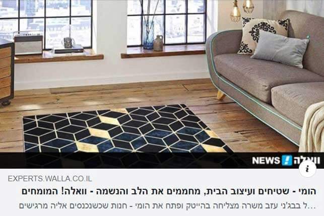 כתבה על הומי שטיחים ועיצוב הבית באתר וואלה